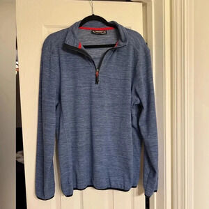 Avalanche Men's Quarter Zip Stand Up Collar Top, Blue, Size M